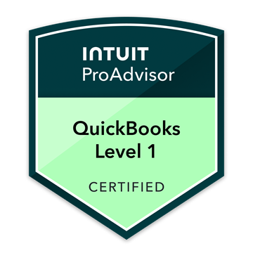 Intuit ProAdvisor QuickBooks Level 1 Certified badge